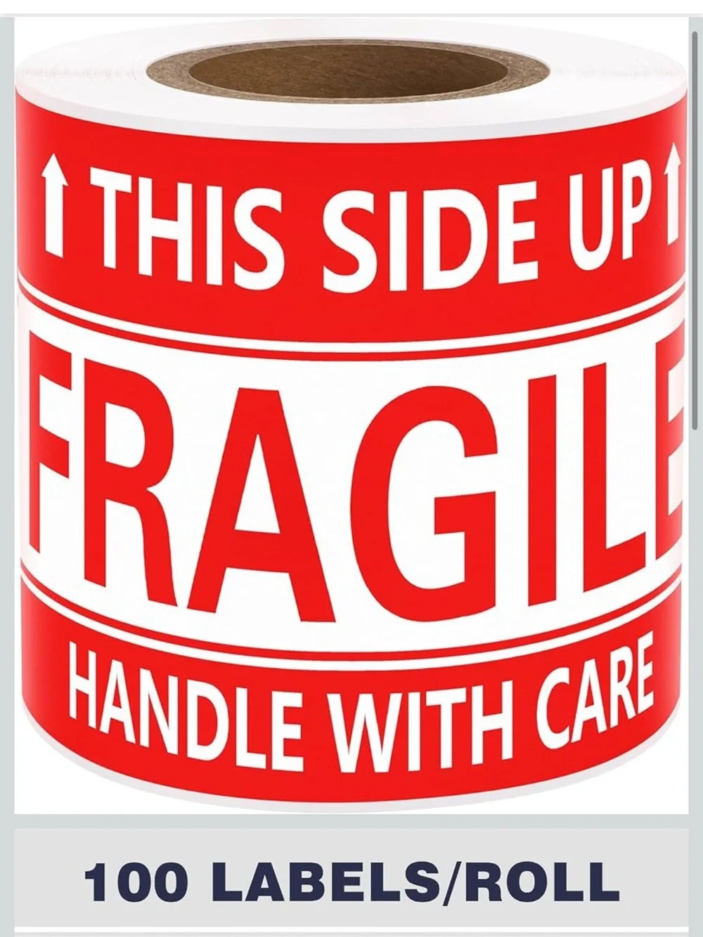 3x5 Inch Handle with Care This Side Up 100 Permanent Adhesive Fragile Stickers